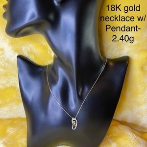 18K real gold necklace with pendant